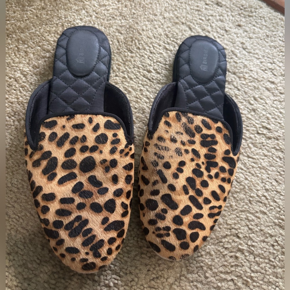 Birdies Leopard Mules size 7
